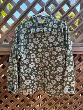 Big Bud Press Olive Green Floral Button Jacket